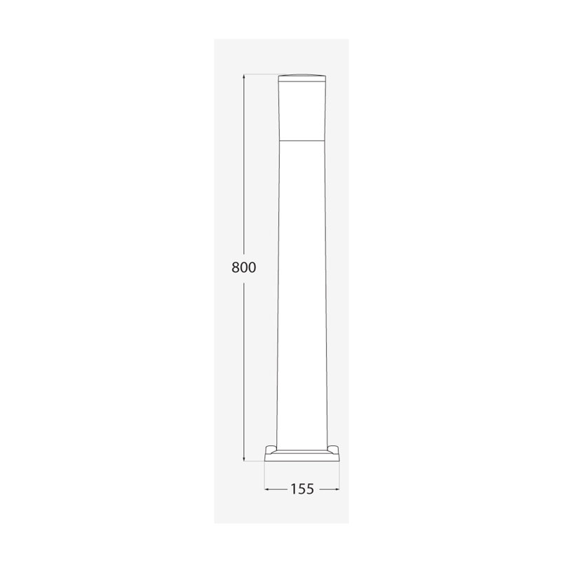 Bauerle Bollards, Grey, 80cm H x 10cm W x 10cm D