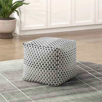 Repose-pieds carré rembourré en tissu jacquard