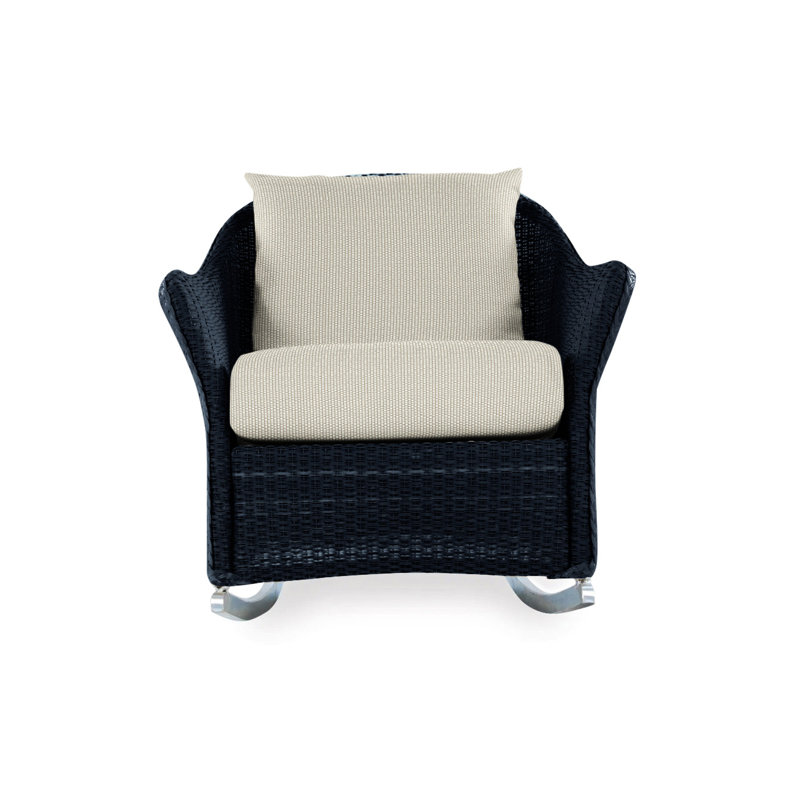 Weekend Retreat Outdoor Rocker Chair, Demo Oatmeal, Ebony