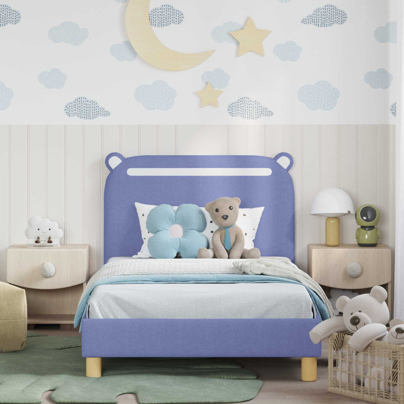 Bed Frame, European Single (90 x 200 cm), Jeans Blue