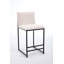 Ensemble de 2 tabourets de bar à hauteur de comptoir, chaises de bar rembourrées en lin, repose-pieds et structure en métal-735130283