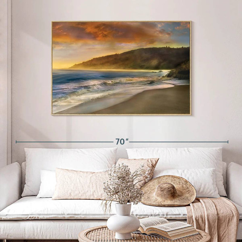 Malibu Sun, Cadre flottant en bois naturel, 46 po x 31 po