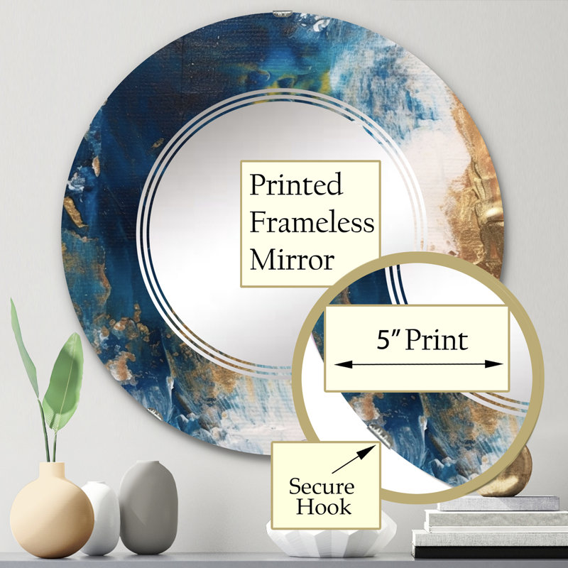 Hannatou - Modern Wall Mirror Round, 24 po x 24 po