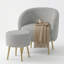 Fauteuil et repose-pieds 26,6 po Tolgahan CAL117