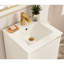 Meuble-lavabo de salle de bain blanc préassemblé en bois massif de 51 cm (20 po), lavabo en céramique intégrée, tablette réglable, pieds amovibles, fixation sur porte, idéal pour les petits espaces, profondeur 52 cm (20,47 po), largeur 48 cm (18,72 po).