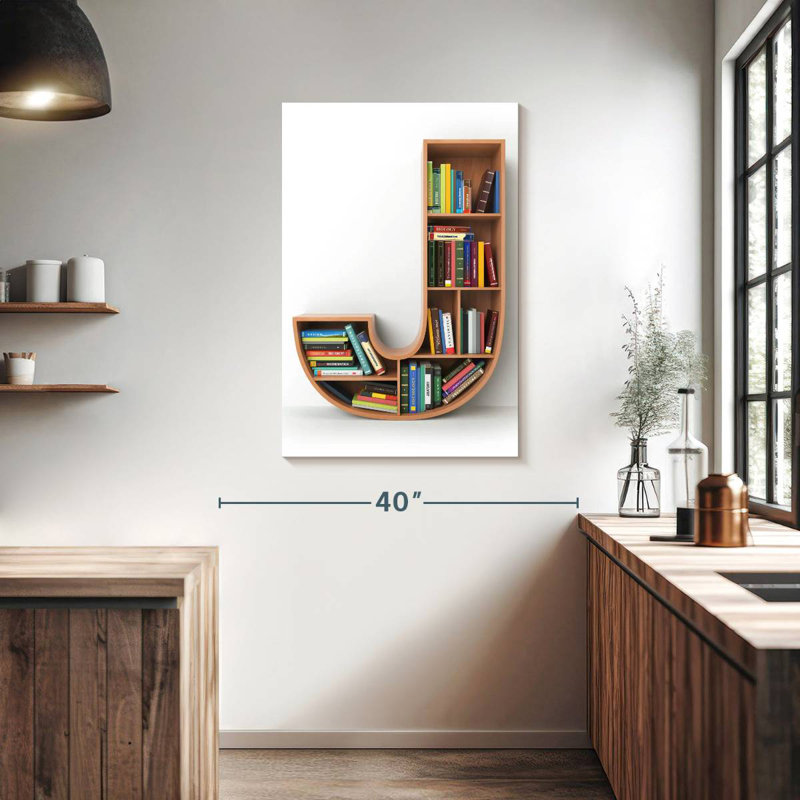 Keiri Letter J Bookshelf, 39" H x 26" W