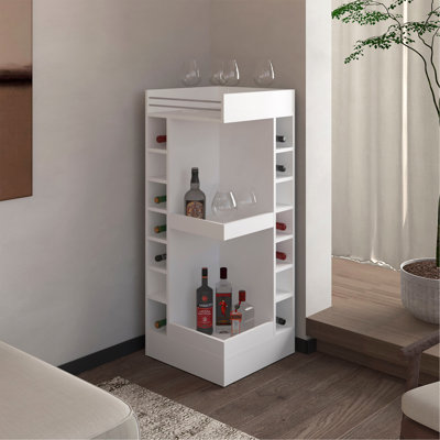 Bar Lamer avec support à vin et tablette ouverte Lamer