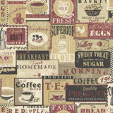 Nostalgie Enamel Signs 33'L x 21" W Wallpaper Roll