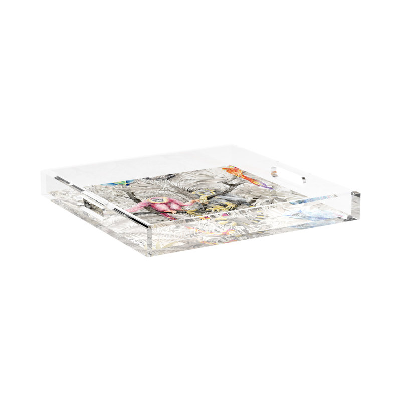 Arcadia Monkeys Acrylic Square Decorative Tray, 15"W x 15"D x 2"H
