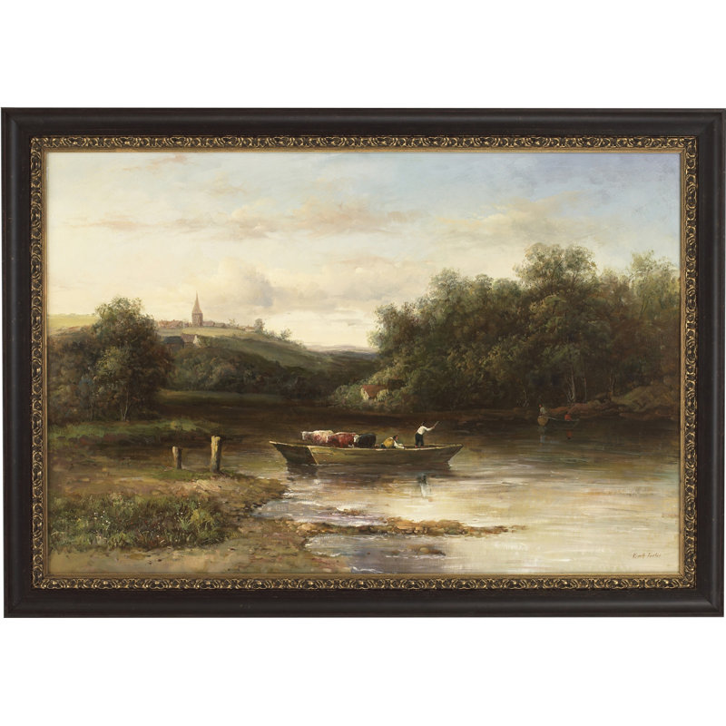 Rivière - peinture à l'huile sur cadre