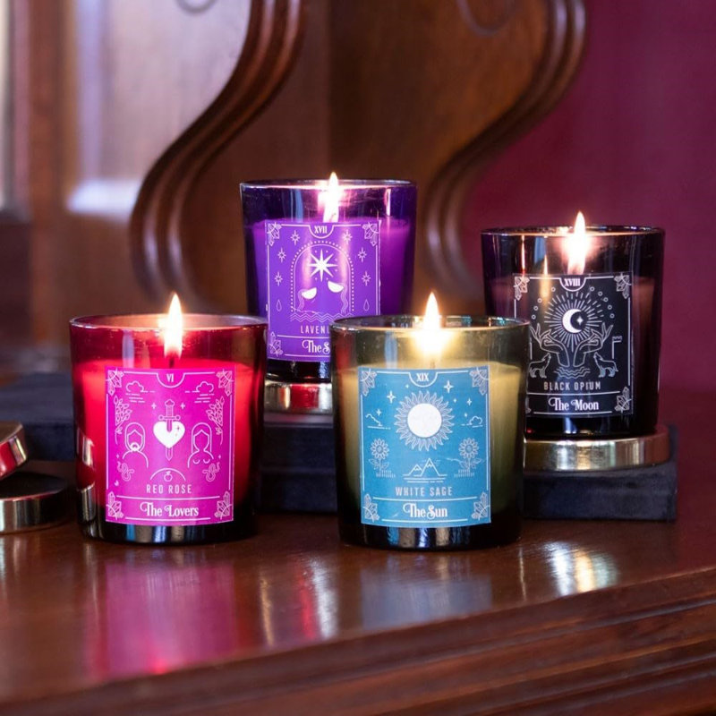 Ensemble de 4 bougies pilier Wicca
