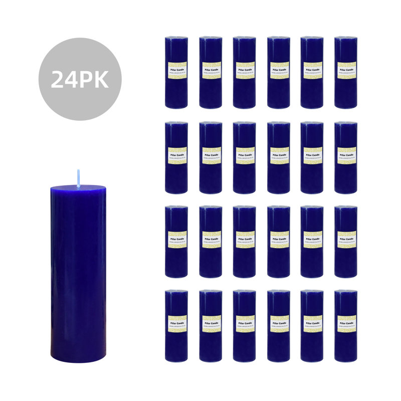 2 X 6 Inch Pillar Floating Candle, 24, Blue, 6" H x 2" W x 2" D