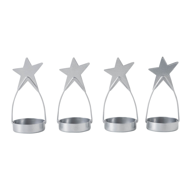 Ensemble de 4 bougies chauffe-plat Festive Finds, Argent argent