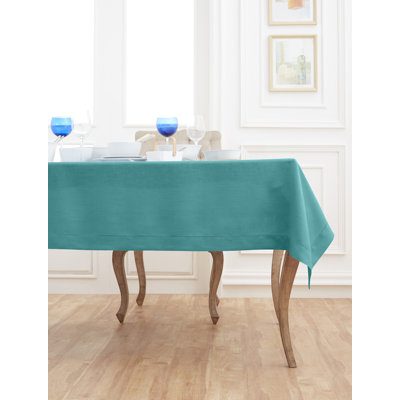100% Pure Linen Hemstitch Table Throw - Classic Hemstitch