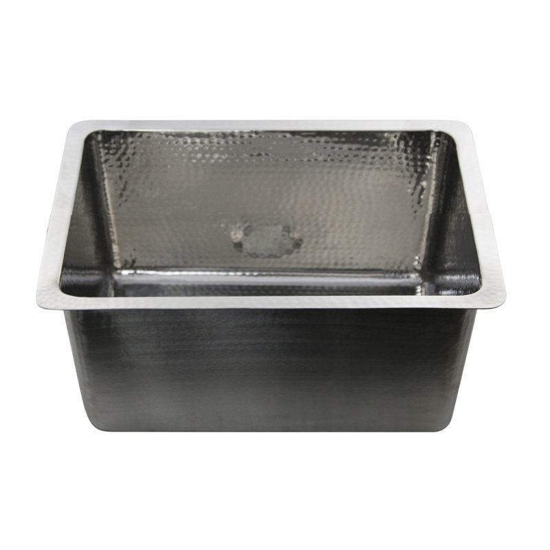 Brightwork Hand Hammered 23" L x 18" W Undermount Kitchen Sink