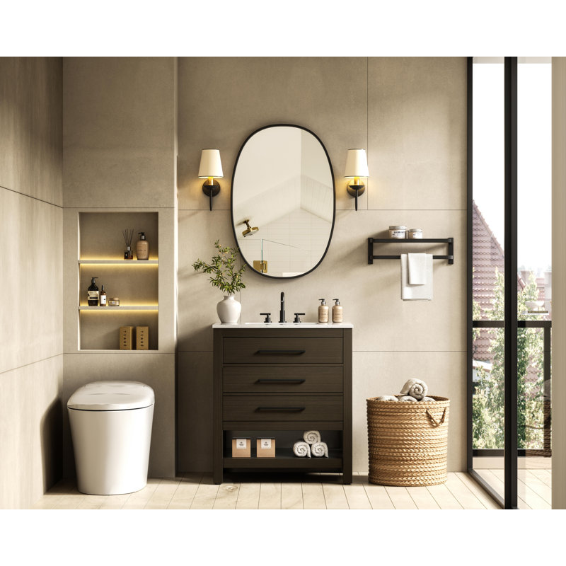 Meuble-lavabo simple 30 po_Moderne_VF60530, Brun moka