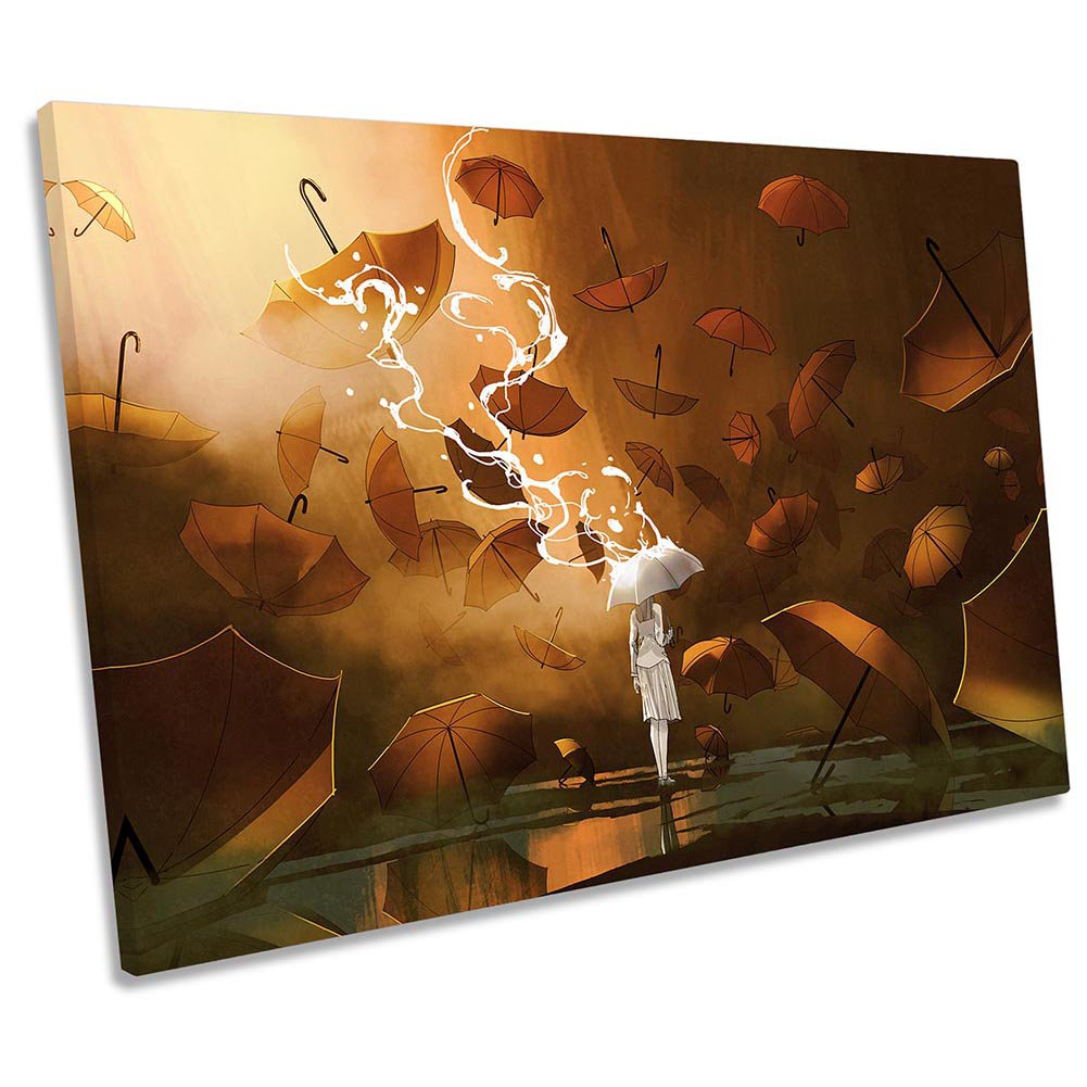 Umbrella Sky Modern Fantasy - Wrapped Canvas Print