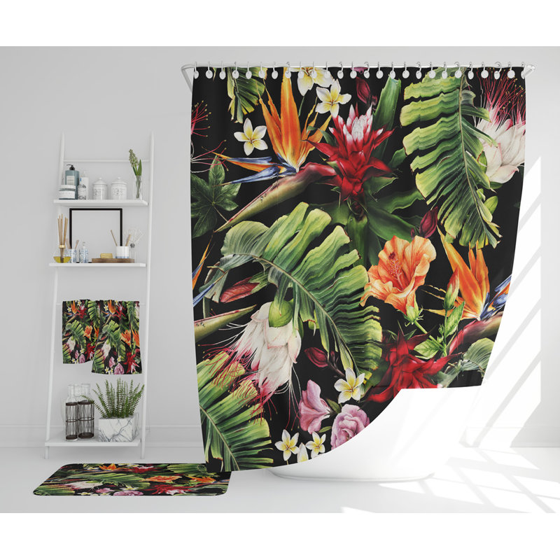 Neelish Polyester Shower Curtain Set