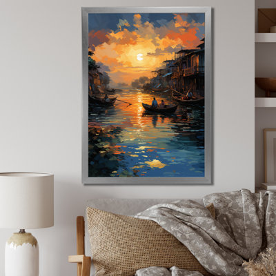 «Shontelle Yellow Canal Canal Sunset», reproduction sur toile