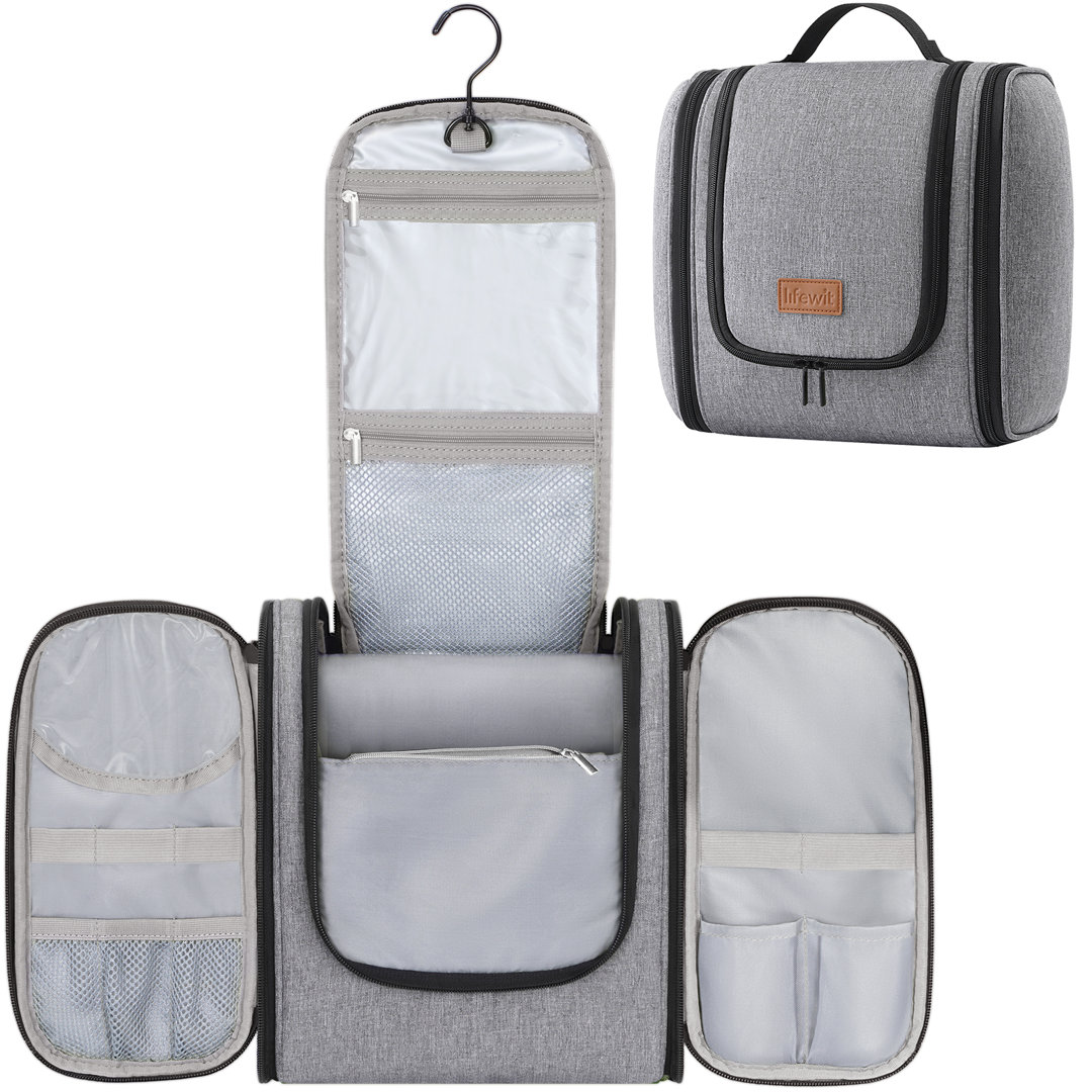 Large Travel Toiletry Bag For Men And Women, Hanging Washbag With Handle And Mesh Pockets, Gym Shaving Shower Overnight Bag For Toiletries Accessories