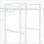Garde-robe de style ouvert avec rails suspendus, tablettes et tiroirs