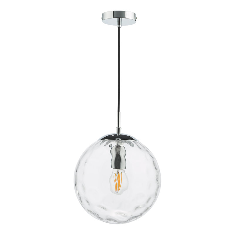 1 - Light Pendant, 170cm H x 25cm W x 25cm D, Polished Chrome/Clear