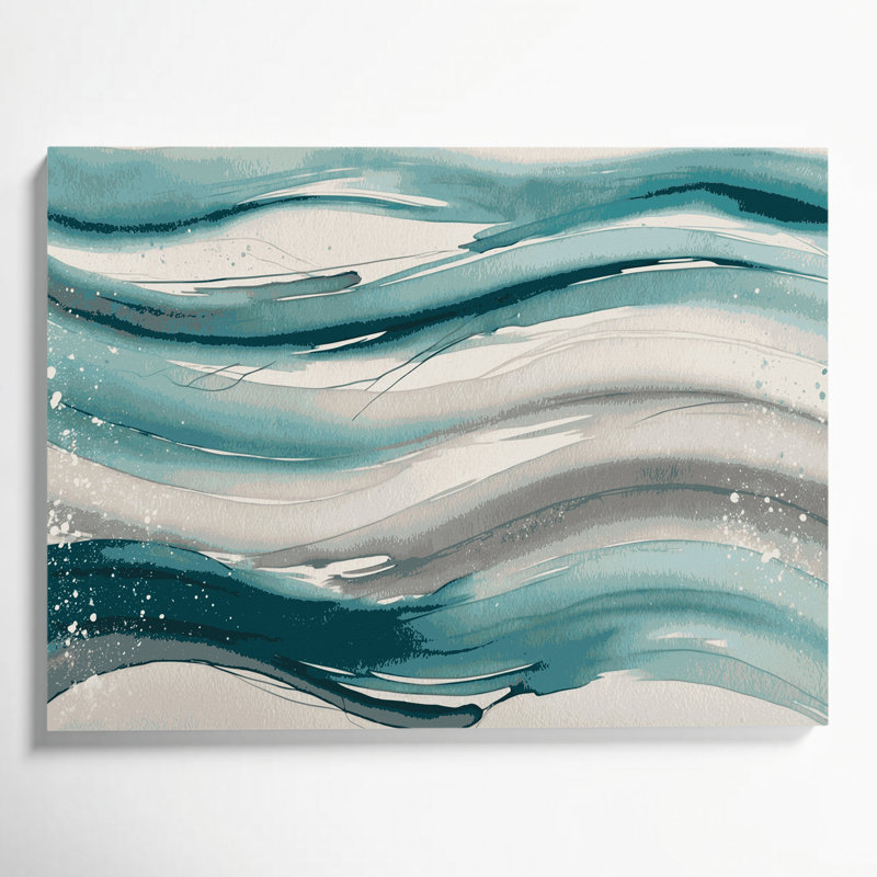 Toile horizontale rayée gris clair sur toile, H 20 po x l 30 po