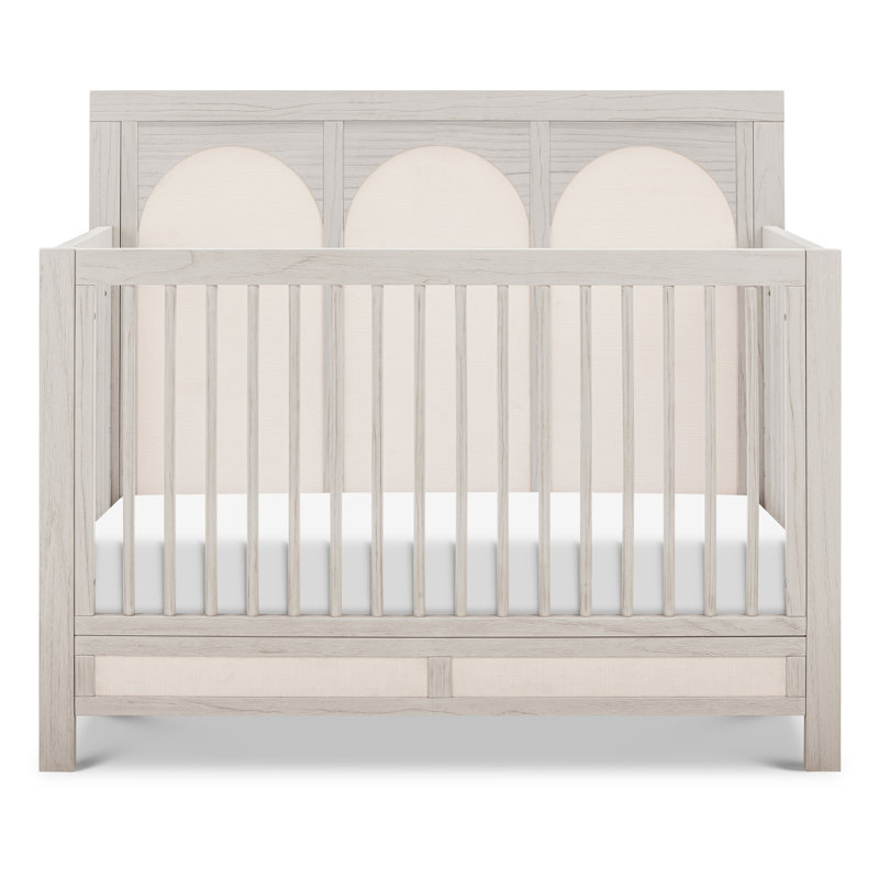 Lit de bébé convertible 4-en-1 Eloise, Bois flotté blanc / perle performance éco-tissé