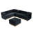 Contemporary Velvet - Vertical Channel Foot Rest , Black Modern Square-2065105560