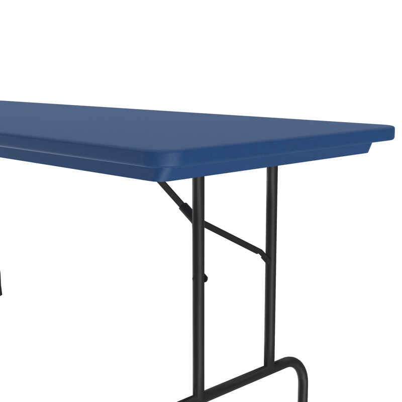 Table pliante rectangulaire en plastique, bleu, H 29 po x L 72 po x l 30 po