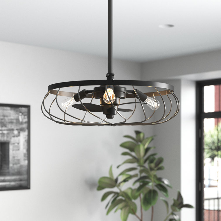 Anjolina 24" 3-Light Fandelier in Oil Rubbed Bronze with Remote Control