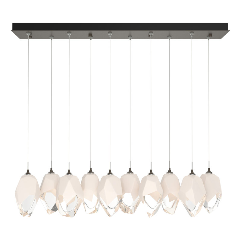Chrysalis Kitchen Island Geometric Pendant, White, 15" - 80", Dark Smoke