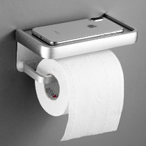 RuiLing Wall Mounted Single Arm Toilet Paper Holder in Stainless Steel Silver ATK-196