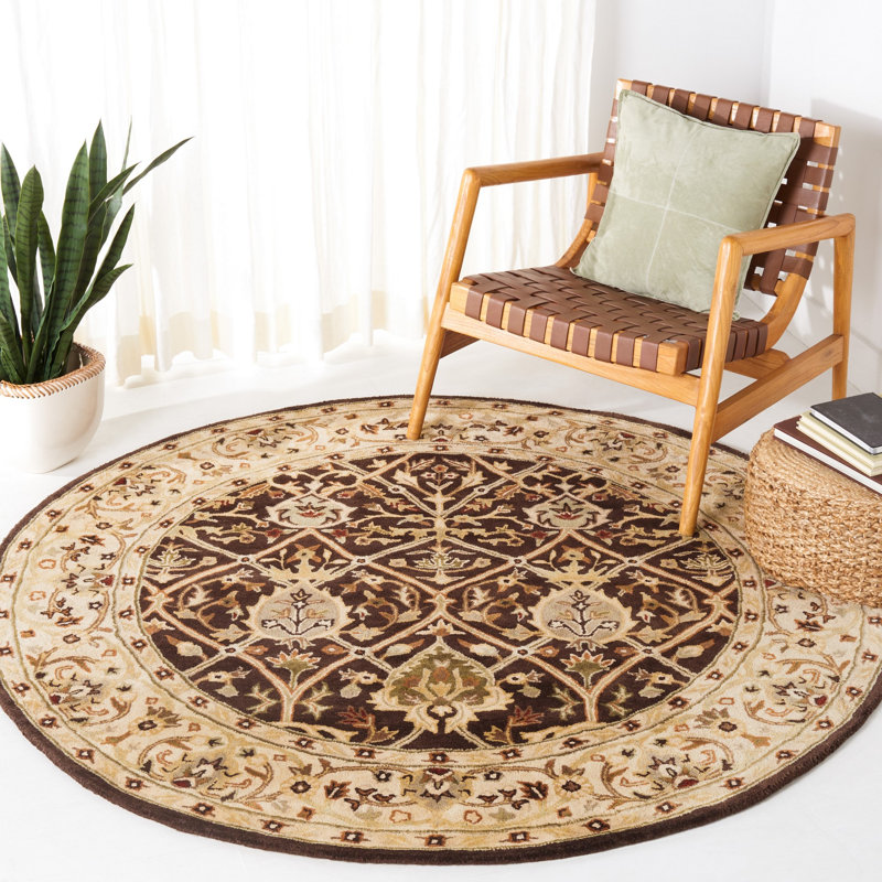 Tapis oriental en laine touffeté à la main Evie, Rond 6 pi