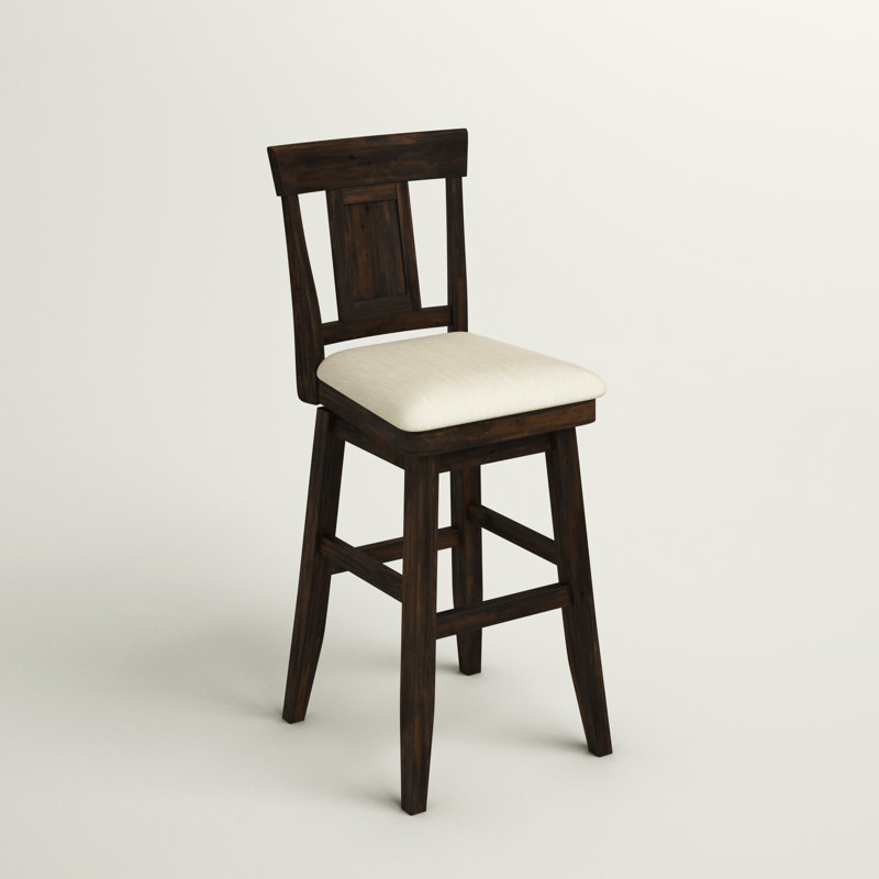 Fortville Swivel Upholstered Counter Stool, Antique Black, Bar Stool (30.59” Seat Height)