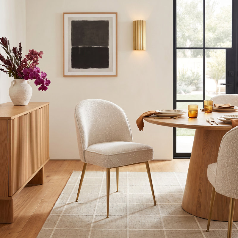 Ermine Upholstered Side Chair in Cream