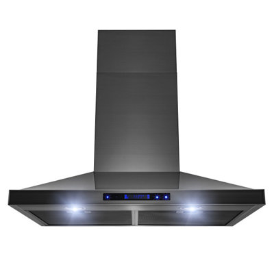 Hamlet 500 CFM Ducted Wall Mount Range Hood in Black with Nightlight