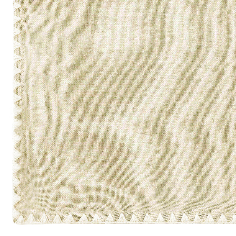 Panneau de rideau simple semi-diaphane avec passe-tringle, Brun clair / blanc, L 52 po x L 84 po