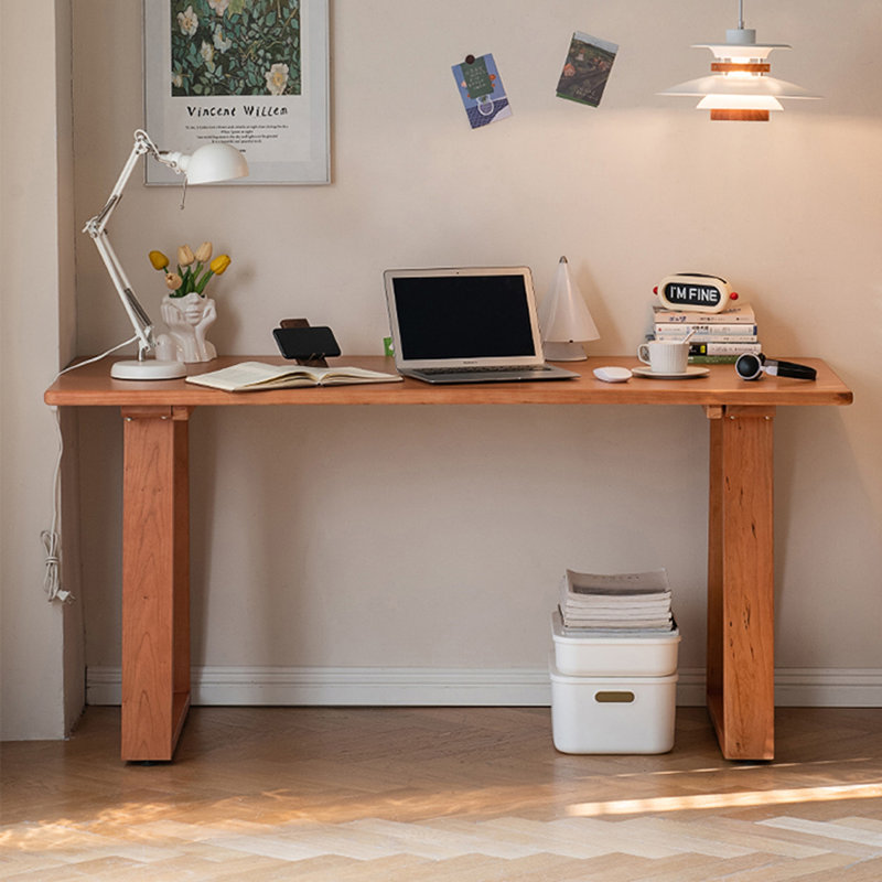 Bureaux rectangulaires en bois massif Burlywood, H 29,53 po x l 62,99 po x P 27,56 po