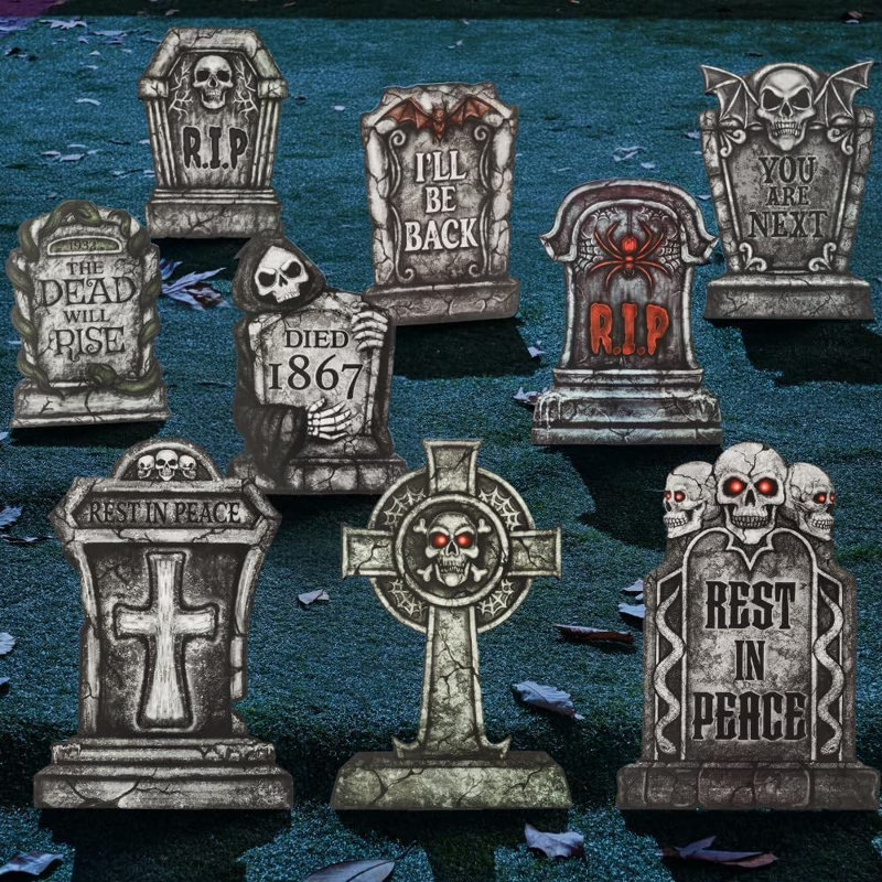 16 "9 pièces décorations d'Halloween pierres tombales décorations d'Halloween, Classic 9 Pack 16"