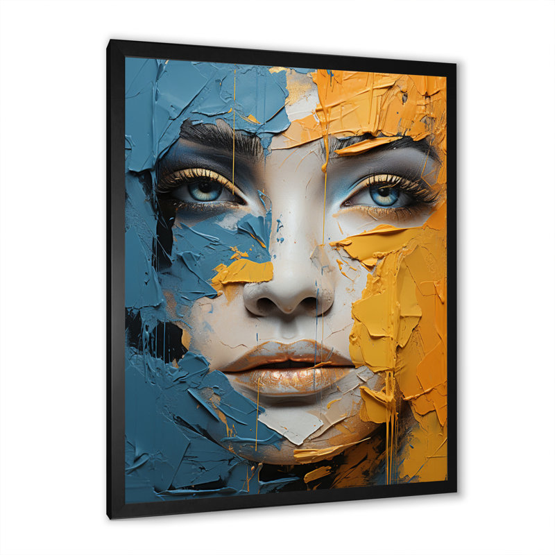 " Collage Explorations III ", Black Picture Framed, 32" H x 16" W x 1" D