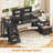 75'' Large Computer Desk with File Drawer & Power Outlet Led Lights-1573221684