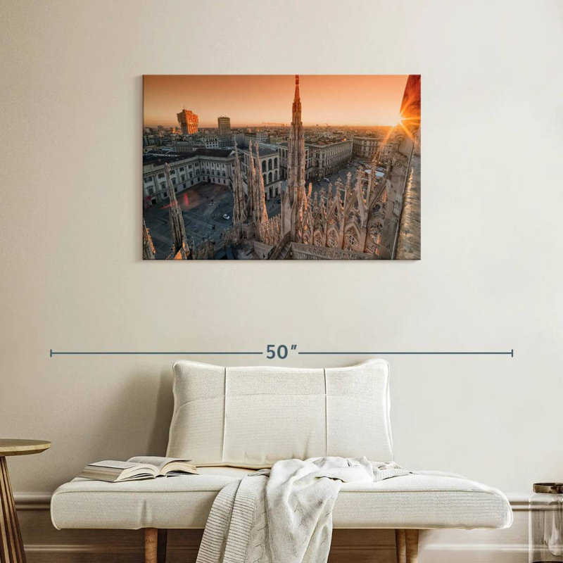 Milan Square Sunset, 24" H x 36" W