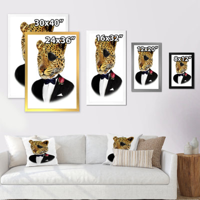 Hipster Stylish Leopard Head - Art mural pour enfants, décoration sur toile