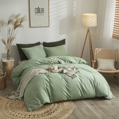 VCLFE Washed Cotton Boho Soft Duvet Cover Set