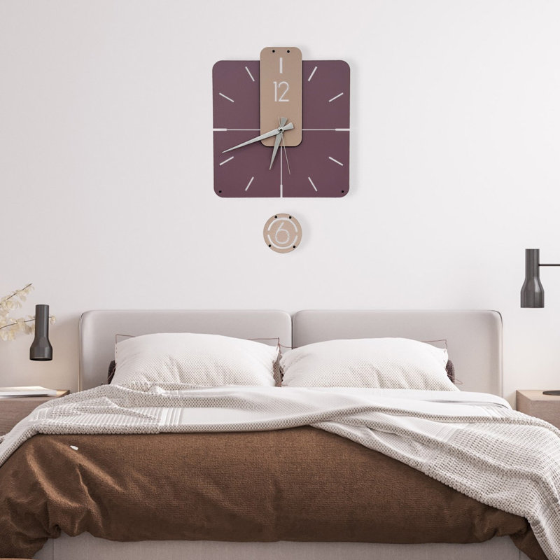 Horloge murale élégante en métal 13,0 po x 19,7 po | Fabrication 100% métal, épaisseur: 0,04 pouce | Décoration élégante, parfaite pour le salon, la cuisine ou le bureau | Conception intemporelle avec finition durable