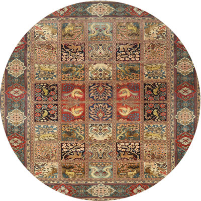 Tapis oriental multicolore tissé à la machine Oriental