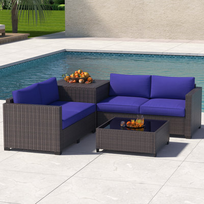 Outdoor Corner Sofa 4-piece Set (wicker)