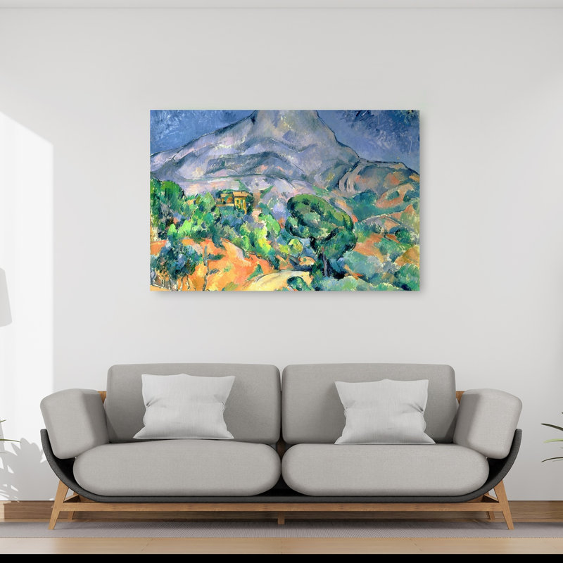 Mont Sainte-Victoire, France 1900 Impression d'art mural contemporain, H 40 po x l 60 po