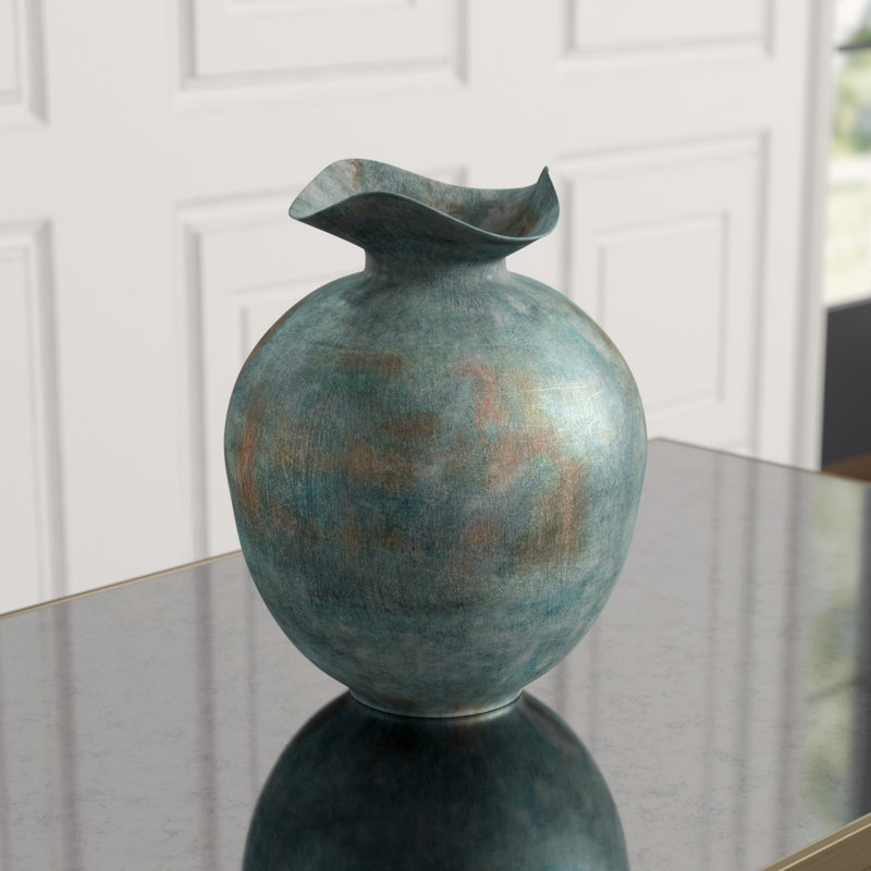 Pluto Metal Table Vase, 12" H x 9.25" W x 9.25" D
